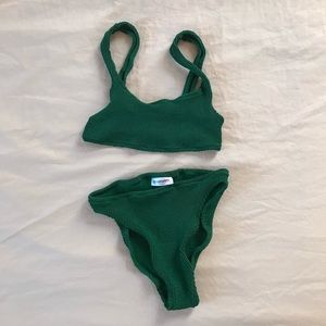 NWOT forest green youswim aplomb standard 2 piece swim suit